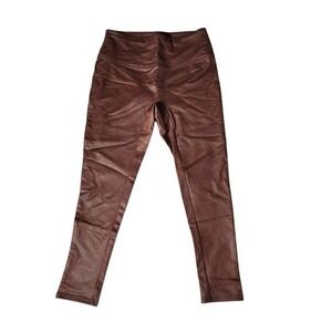 All Worthy by Hunter McGrady Faux Leather Leggings | Brown | Size SP